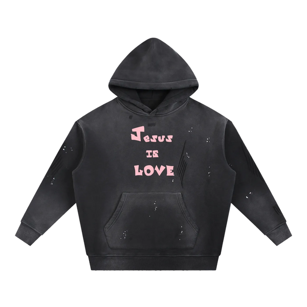 Jesus Is Love Frayed Tee — Pink